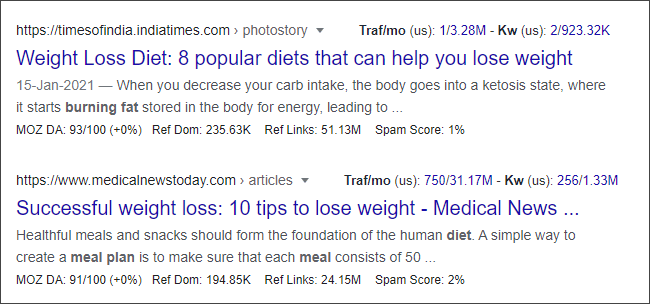 Google Bold Keywords